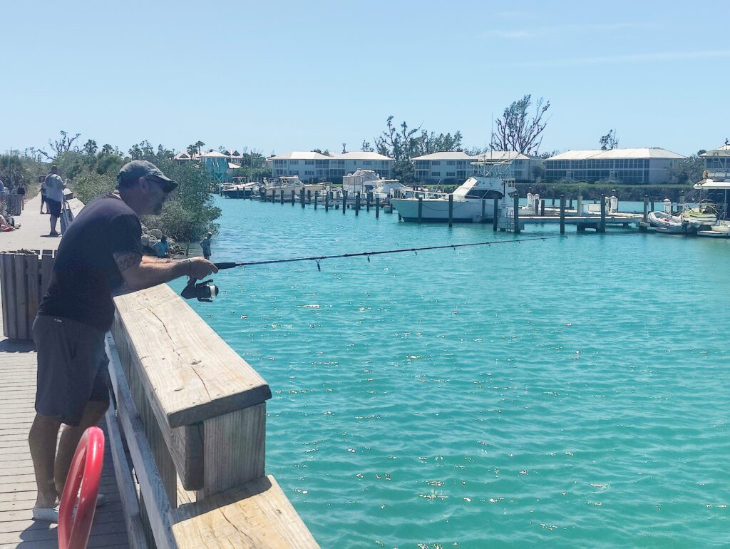 Johnny fishing for Bonnethead Shark.  A great fish to find at this fishing spot. 