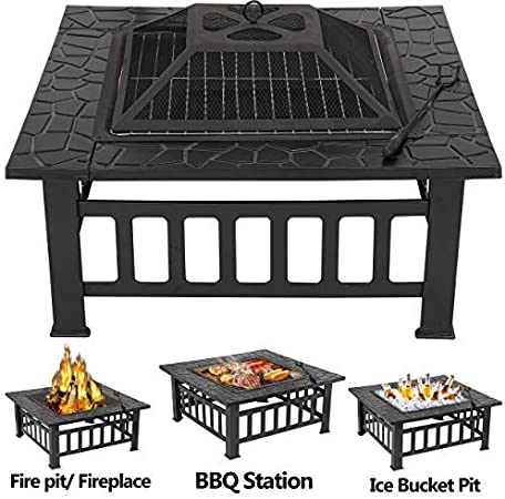 Fire pit with multiple uses for BBQ and ice bucket too