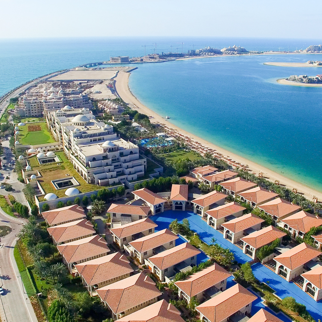 Coastal land and homes along the island