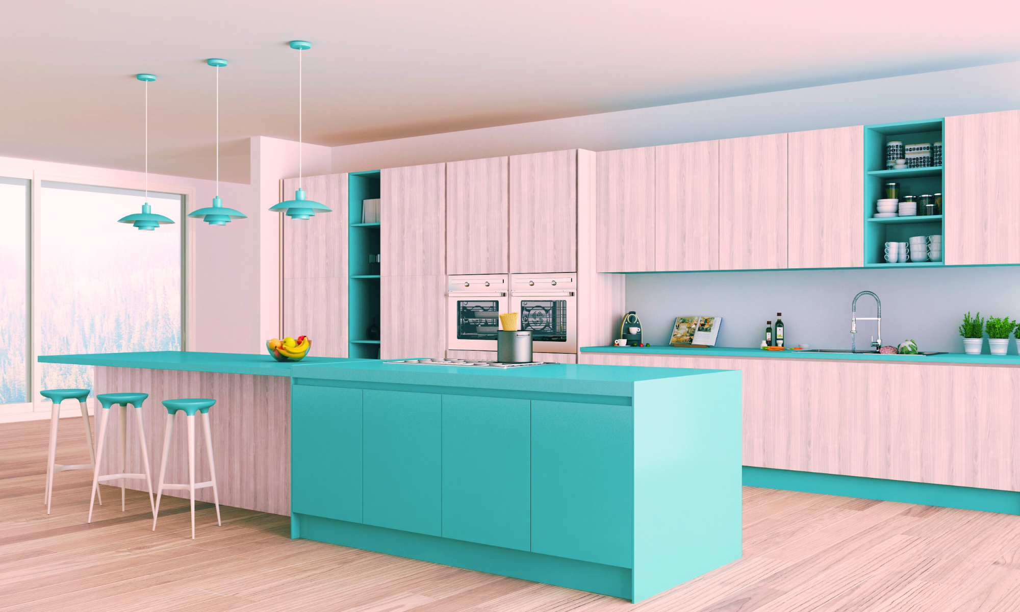 Modern coastal kitchen colors and design