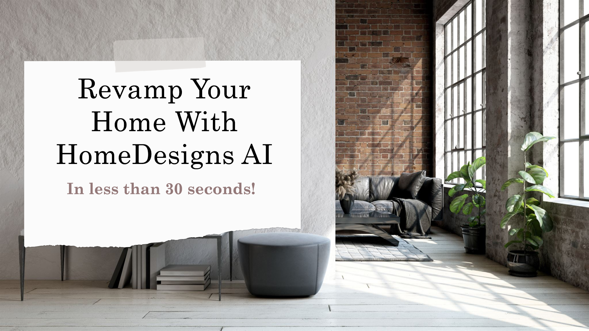 A modern, minimalistic design in a studio. Use AI to transform your interior home decorating.